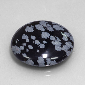 Obsidiana nevada negro natural de 24,99 ct, corte redondo, opaco