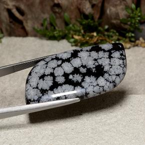 Obsidiana Copo de Nieve Copo de Nieve natural de 43.74 ct, Forma elegante, Opaco