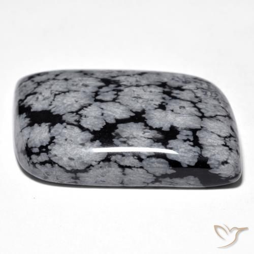 Obsidiana copo de nieve Gris-Blanco y negro natural de 38.10 ct, Elegante, Opaco