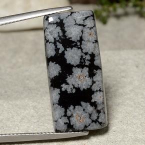 Obsidiana Copo de Nieve Copo de Nieve natural de 14.09 ct, Corte Baguette, Opaco