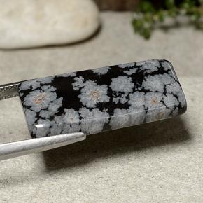 Obsidiana Copo de Nieve Copo de Nieve natural de 14.09 ct, Corte Baguette, Opaco