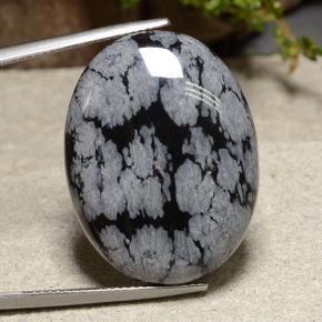 Obsidiana Copo de Nieve Multicolor natural de 29.21 ct, Corte Óvalo, Opaco