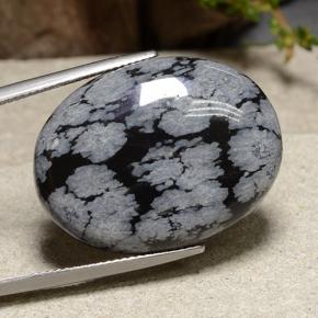 Obsidiana Copo de Nieve Multicolor natural de 29.21 ct, Corte Óvalo, Opaco