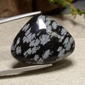 Obsidiana Copo de Nieve Copo de Nieve natural de 19.39 ct, En forma de pera, Opaco