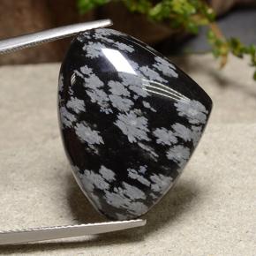 Obsidiana Copo de Nieve Copo de Nieve natural de 19.39 ct, En forma de pera, Opaco