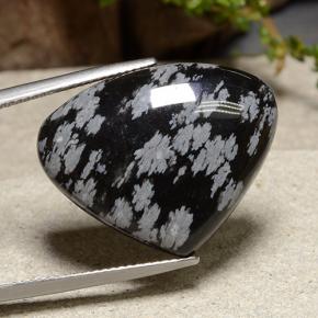 Obsidiana Copo de Nieve Copo de Nieve natural de 19.39 ct, En forma de pera, Opaco