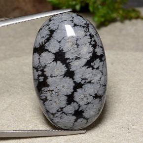 Obsidiana nevada multicolor natural de 39,18 ct, corte óvalo, opaco