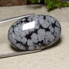Obsidiana nevada multicolor natural de 39,18 ct, corte óvalo, opaco