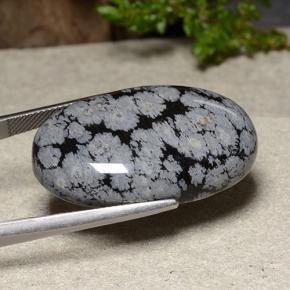 Obsidiana nevada multicolor natural de 39,18 ct, corte óvalo, opaco