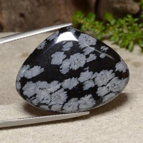 Obsidiana Copo de Nieve Multicolor natural de 26.08 ct, En forma de pera, Opaco
