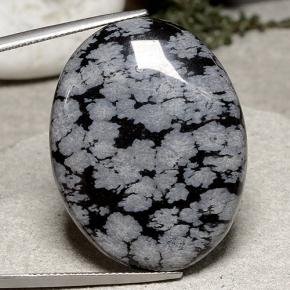 Obsidiana nevada multicolor natural de 43,07 ct, corte óvalo, opaco