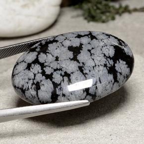 Obsidiana nevada multicolor natural de 43,07 ct, corte óvalo, opaco