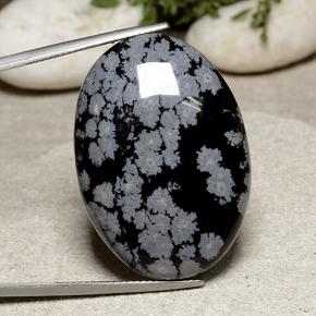 Obsidiana Copo de Nieve Multicolor natural de 41.15 ct, Corte Óvalo, Opaco