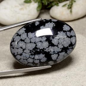 Obsidiana Copo de Nieve Multicolor natural de 41.15 ct, Corte Óvalo, Opaco