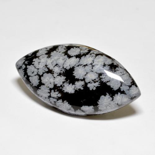 Obsidiana nevada multicolor natural de 34,59 ct, marquesa, opaco