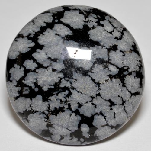 Obsidiana Copo de Nieve Multicolor natural de 28.64 ct, Corte Redondo, Opaco