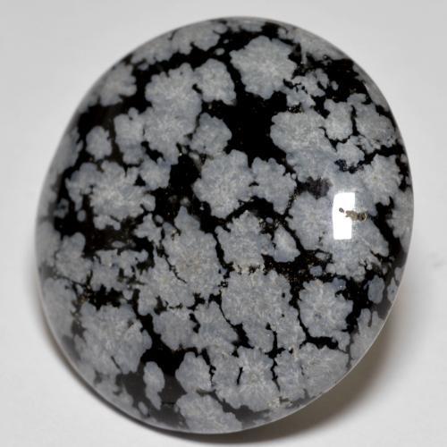 Obsidiana Copo de Nieve Multicolor natural de 28.64 ct, Corte Redondo, Opaco