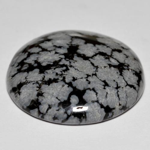 Obsidiana Copo de Nieve Multicolor natural de 28.64 ct, Corte Redondo, Opaco