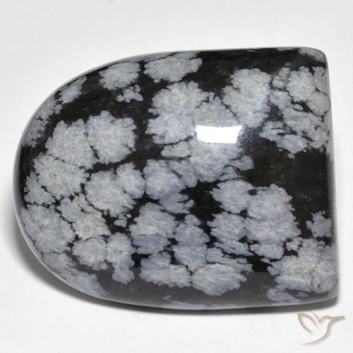 29.59ct Natural Gris-Blanco y negro Obsidiana copo de nieve, Elegante, Opaco, Photo A