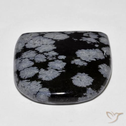 Obsidiana copo de nieve Gris-Blanco y negro natural de 35.68 ct, Elegante, Opaco