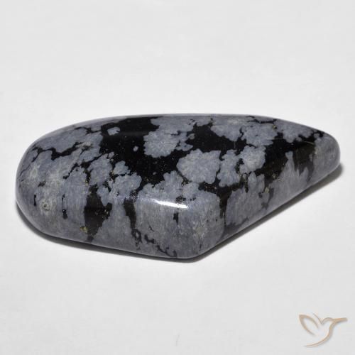 Obsidiana copo de nieve Gris-Blanco y negro natural de 20.43 ct, Elegante, Opaco
