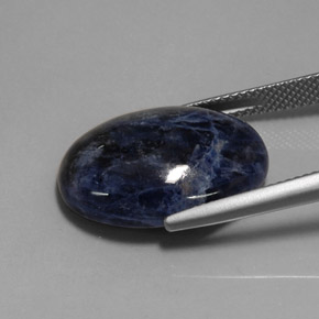 Sodalita azul natural de 11,75 ct, corte óvalo, opaco
