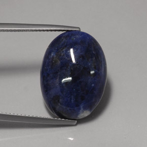 Sodalita azul natural de 12,23 ct, corte óvalo, opaco