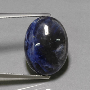 Sodalita azul natural de 12,79 ct, corte óvalo, opaco