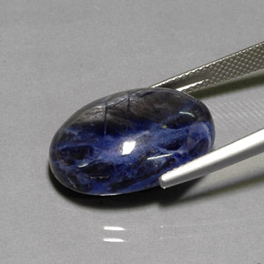 Sodalita azul natural de 12,79 ct, corte óvalo, opaco