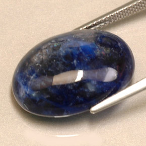 Sodalita azul natural de 12,79 ct, corte óvalo, opaco