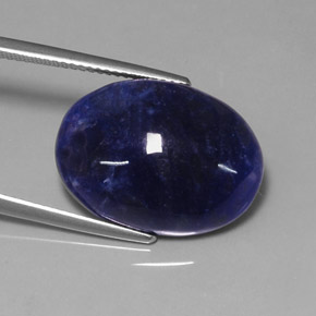 Sodalita azul natural de 11,35 ct, corte óvalo, opaco