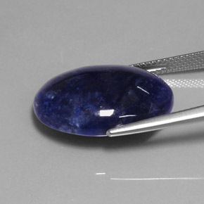 Sodalita azul natural de 11,35 ct, corte óvalo, opaco
