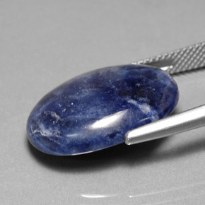 Sodalita azul natural de 10,96 ct, corte óvalo, opaco