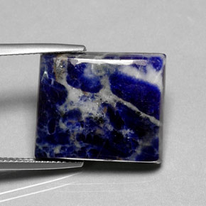 Sodalita azul natural de 16,13 ct, baguette, opaco