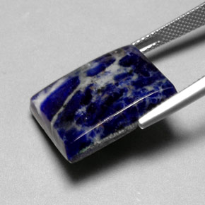 Sodalita azul natural de 16,13 ct, baguette, opaco