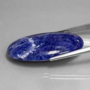 Sodalita azul natural de 23,94 ct, corte óvalo, opaco