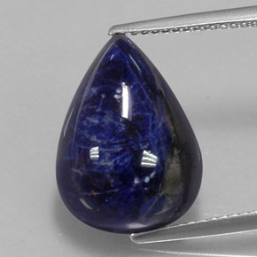 Sodalita Azul violeta natural de 9.48 ct, En forma de pera, Opaco