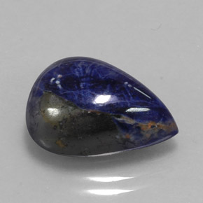 Sodalita Azul violeta natural de 9.48 ct, En forma de pera, Opaco