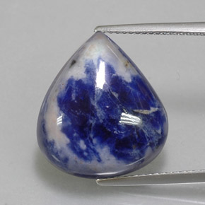 Sodalita Azul violeta natural de 12.26 ct, En forma de pera, Opaco
