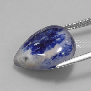Sodalita Azul violeta natural de 12.26 ct, En forma de pera, Opaco