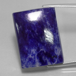 Sodalita azul natural de 46,25 ct, baguette, opaco