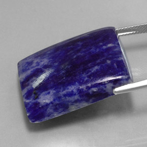 Sodalita azul natural de 46,25 ct, baguette, opaco