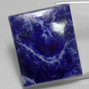 Sodalita azul natural de 71,10 ct, baguette, opaco