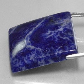 Sodalita azul natural de 71,10 ct, baguette, opaco