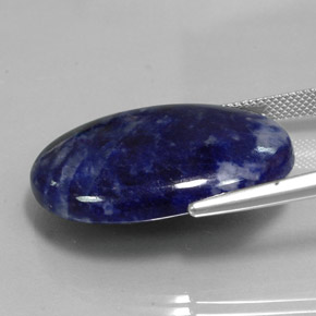 Sodalita azul natural de 31,17 ct, corte óvalo, opaco