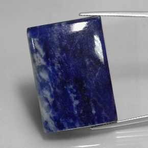 Sodalita azul natural de 60,46 ct, baguette, opaco