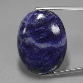 Sodalita azul natural de 40,90 ct, corte óvalo, opaco