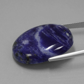 Sodalita azul natural de 40,90 ct, corte óvalo, opaco