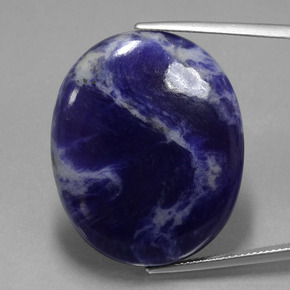 Sodalita azul natural de 37,31 ct, corte óvalo, opaco