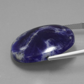Sodalita azul natural de 37,31 ct, corte óvalo, opaco
